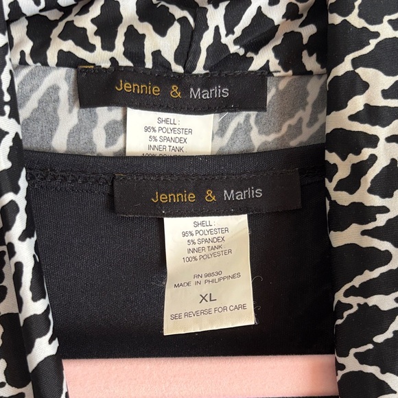 Jennie & Markus layered wrap Black and White Women's top sz xl - Picture 3 of 8